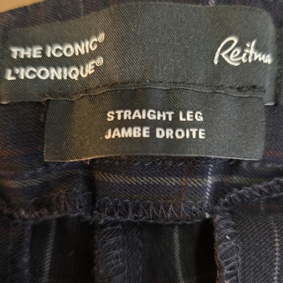 Reitmans Women's Blue Checkered Straight Leg Pants Size Med - Picture 6 of 6